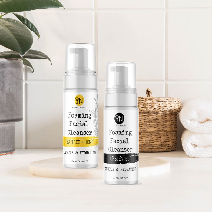foaming face wash for sensitive skin by oh it's natural with tea tree