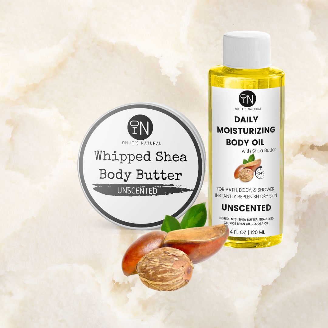 SHEA BODY DUO UNSCENTED | BODY BUTTER + BODY OIL