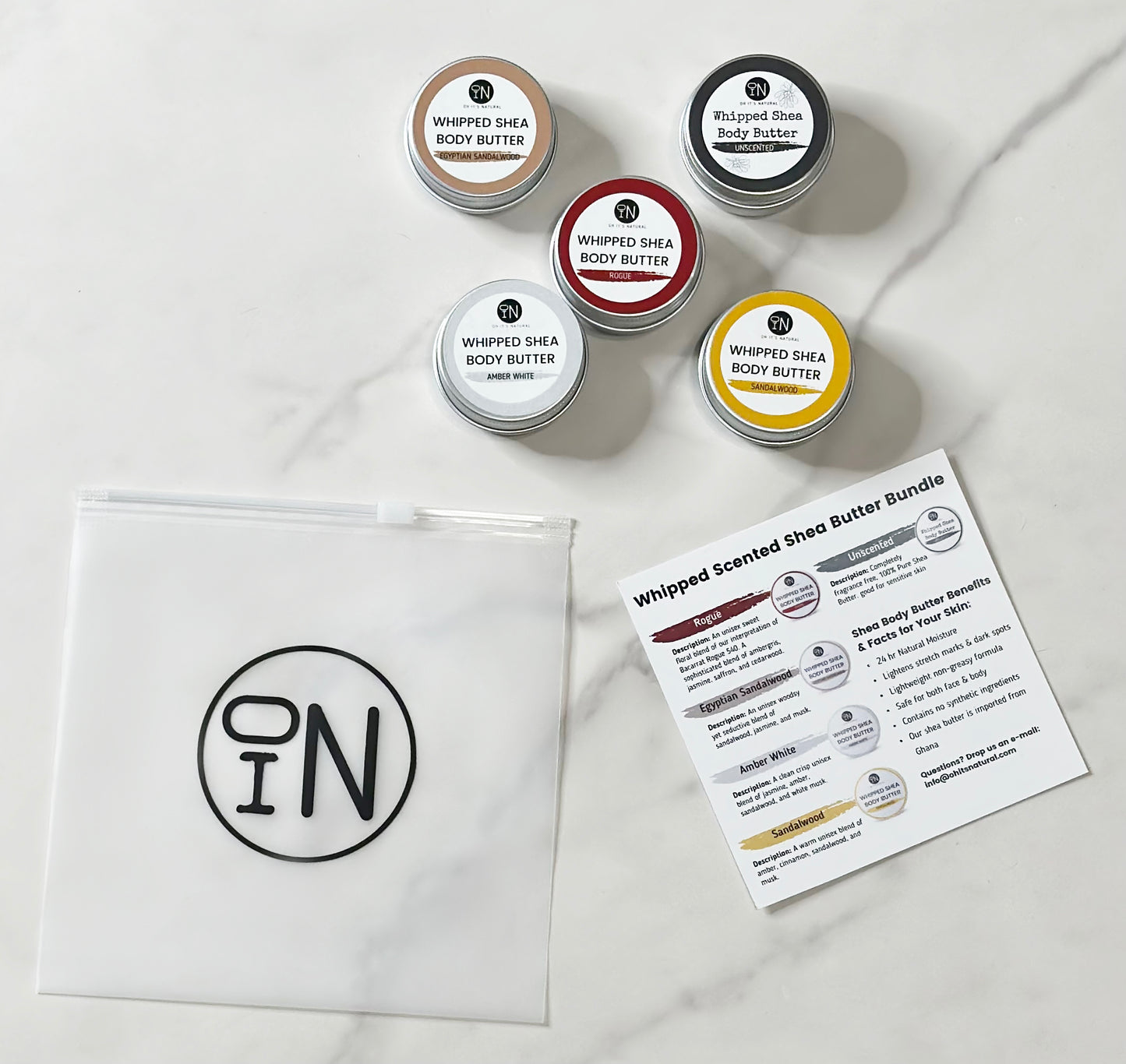 scented shea body butter sample travel pack by oh it's natural