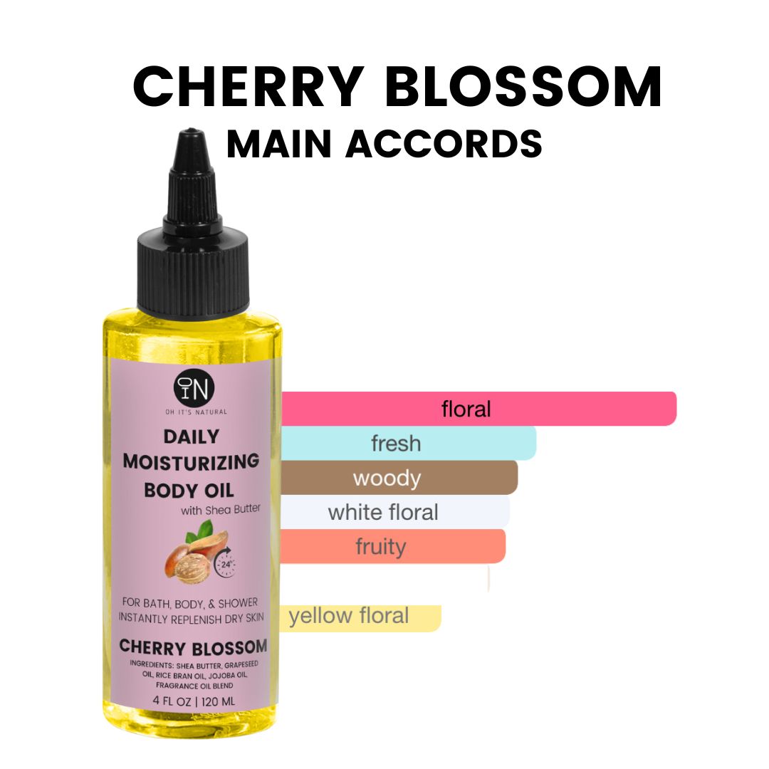 Cherry Blossom Body Oil - Organic Body Care Products - Oh It's Natural