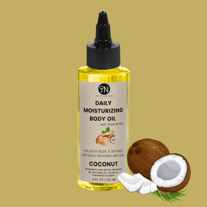 coconut scented body oil by oh it's natural